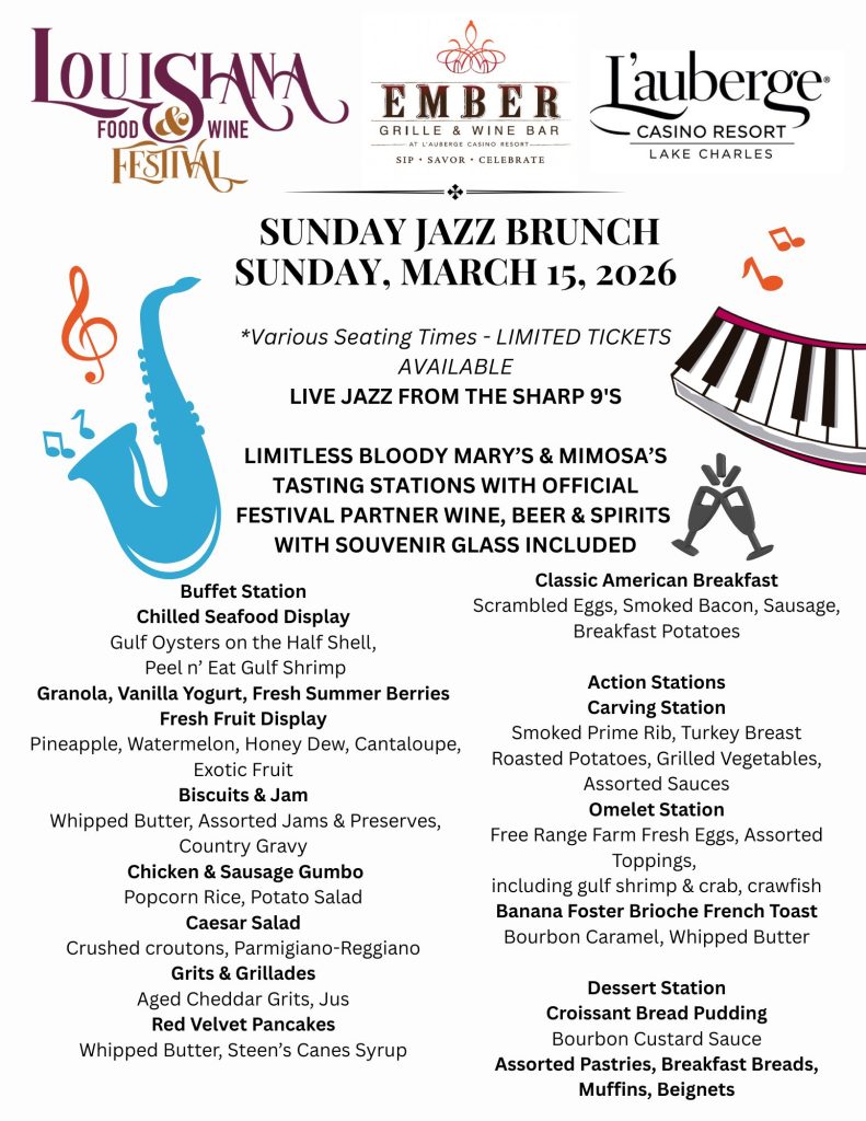 Sunday Jazz Brunch Menu